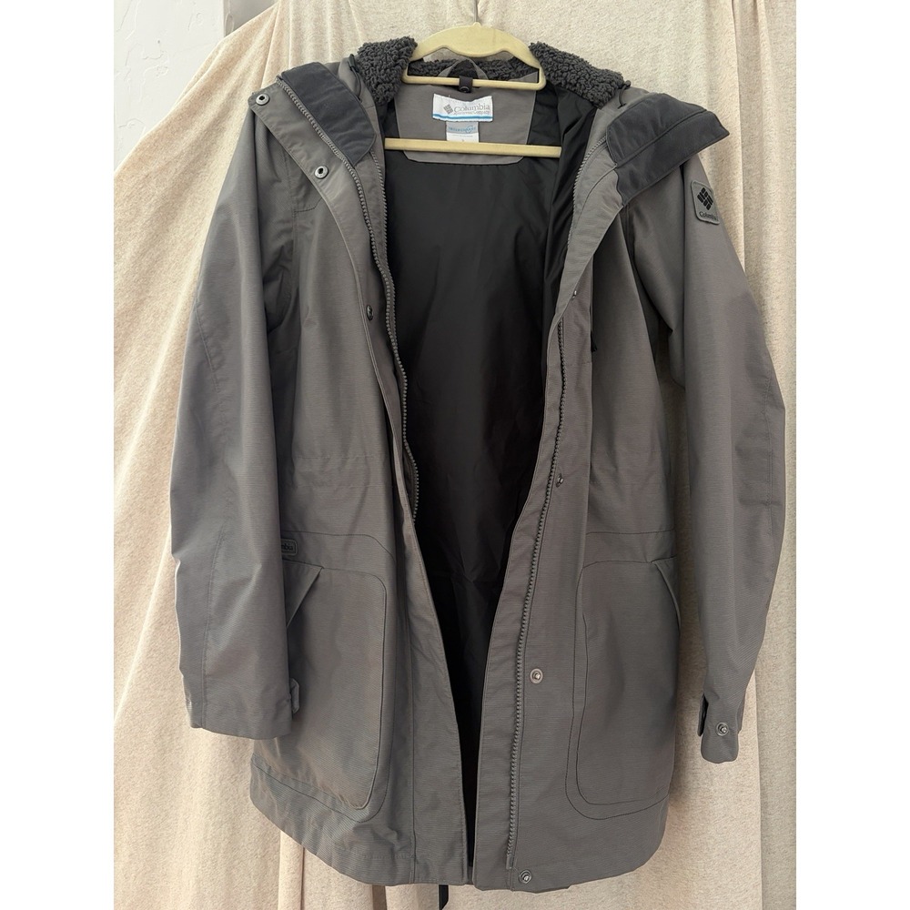 Columbia Interchange Women's Gray Waterproof Shell‎ ONLY Jacket S Faux Fur Hood